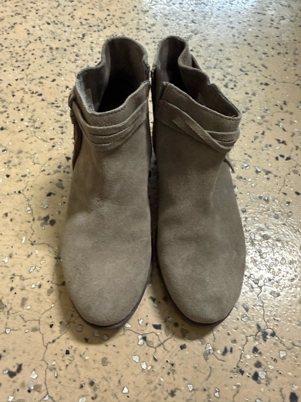 Skechers Taupe Suede Ankle Booties